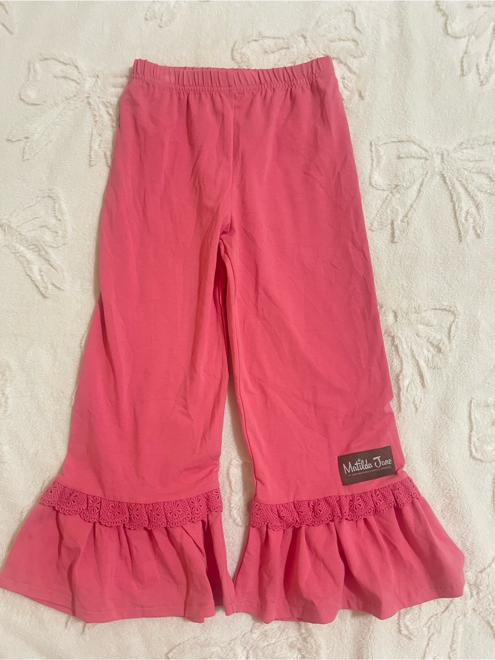 Matilda Jane Bright Pink Ruffle pants size 6